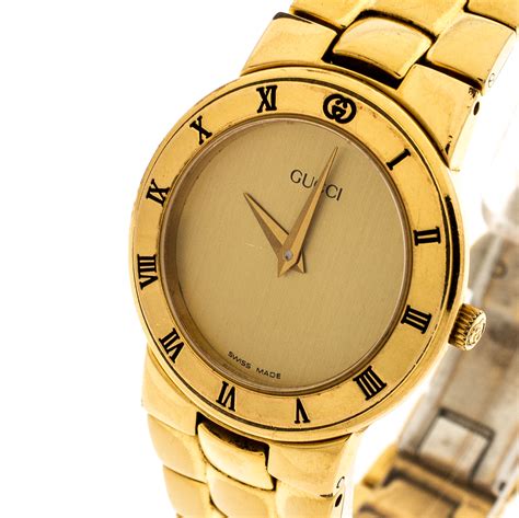 ladies gucci gold watch|gucci gold plated watch.